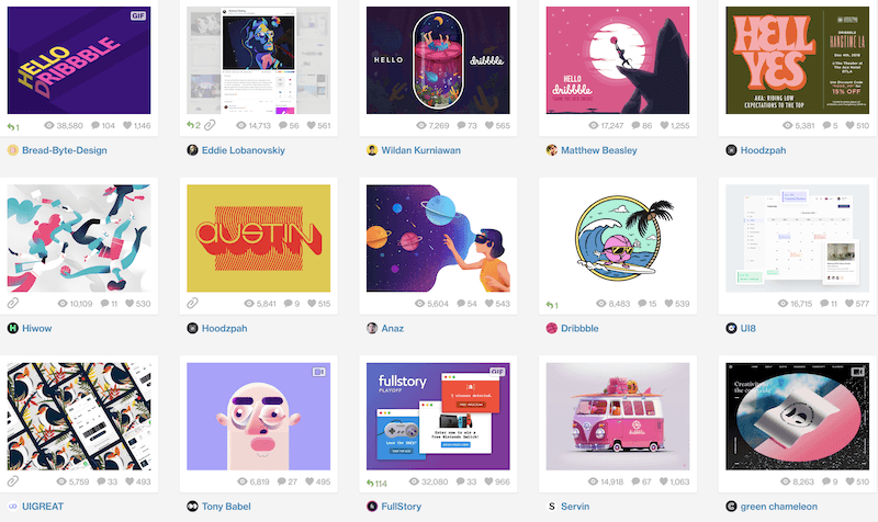 Search Designs on Dribbble