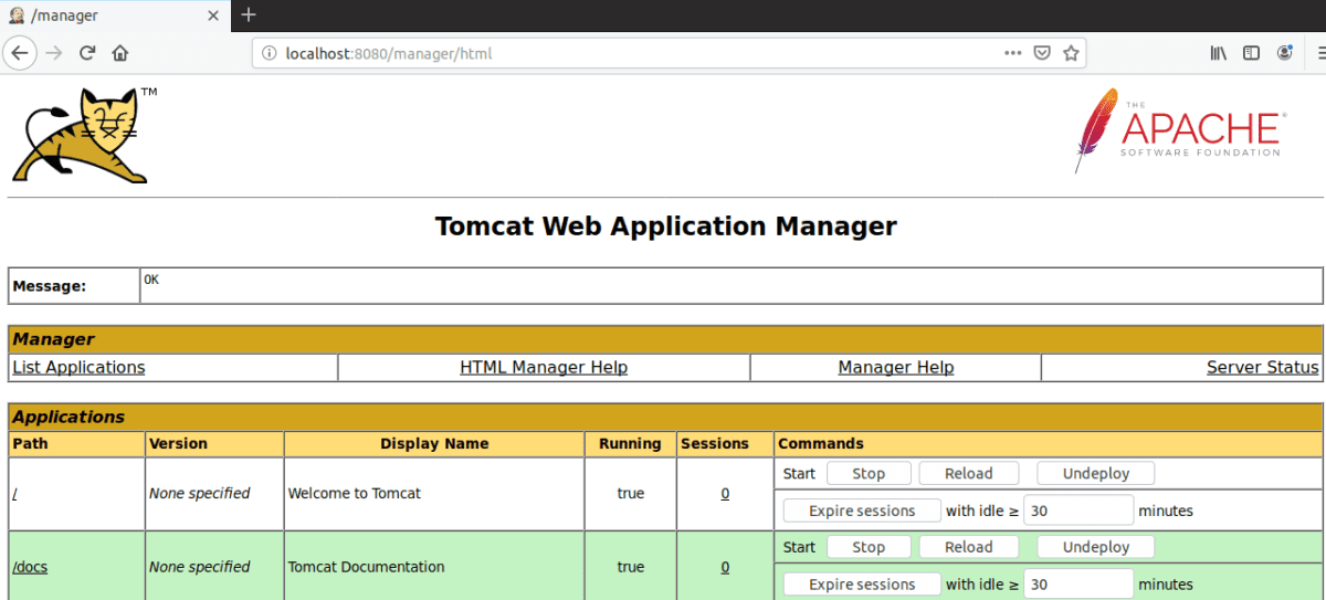 tomcat web application manager