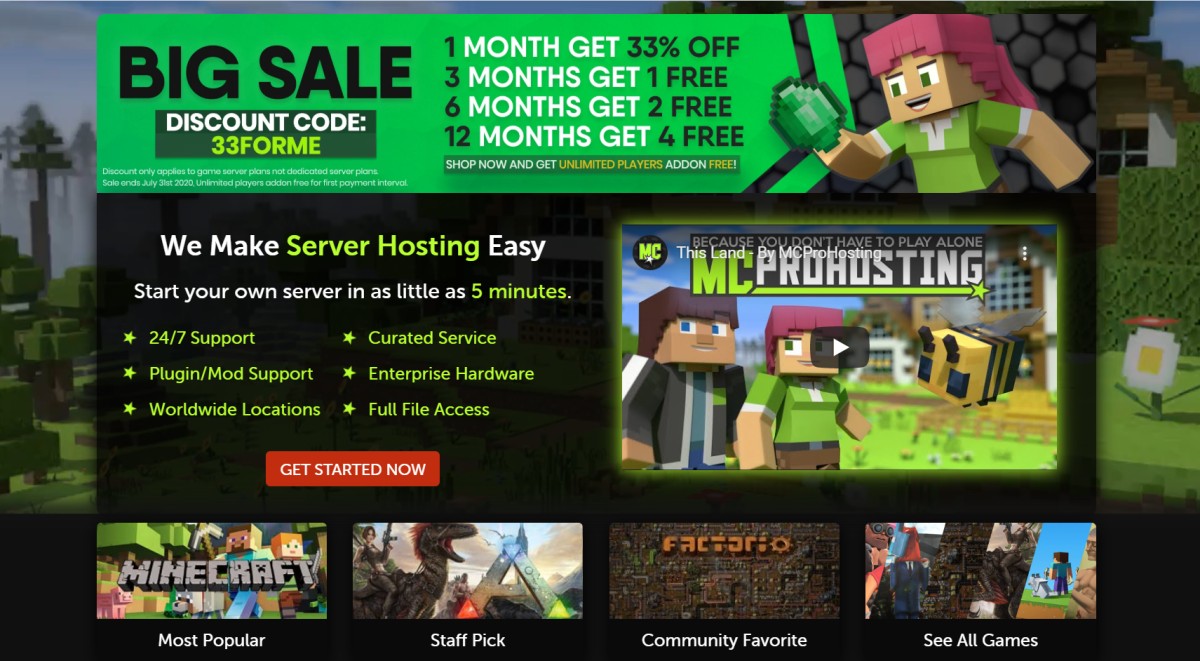 MCProhosting minecraft