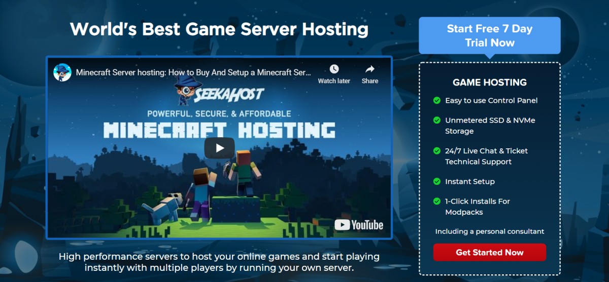 Seekahost minecraft hosting