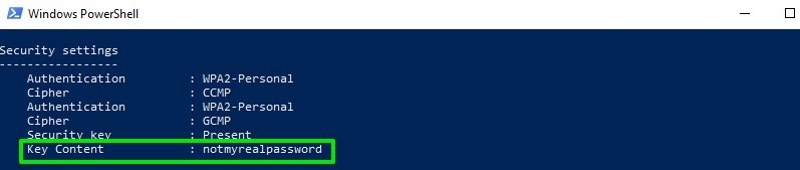 View WiFi password in Power Shell