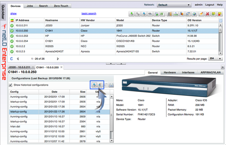 Netld configuration recovery