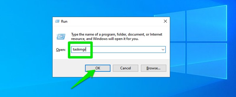 open Task Manager with RUN