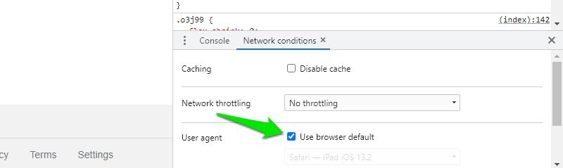 Uncheck Use browser default option