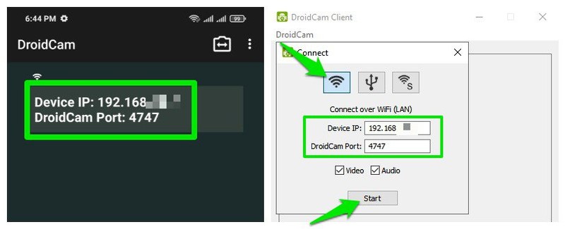 Use Android as webcam for PC wirelessly