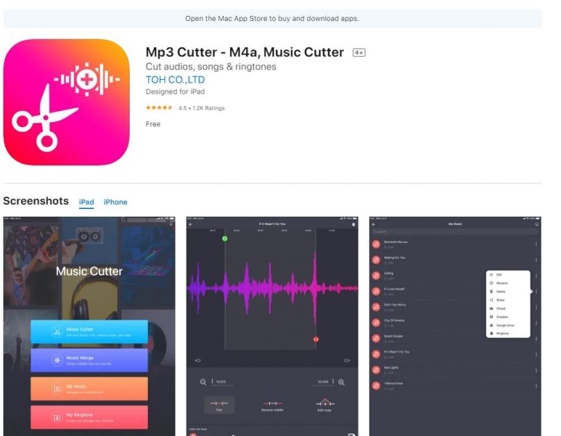 App Store Mp3 cutter