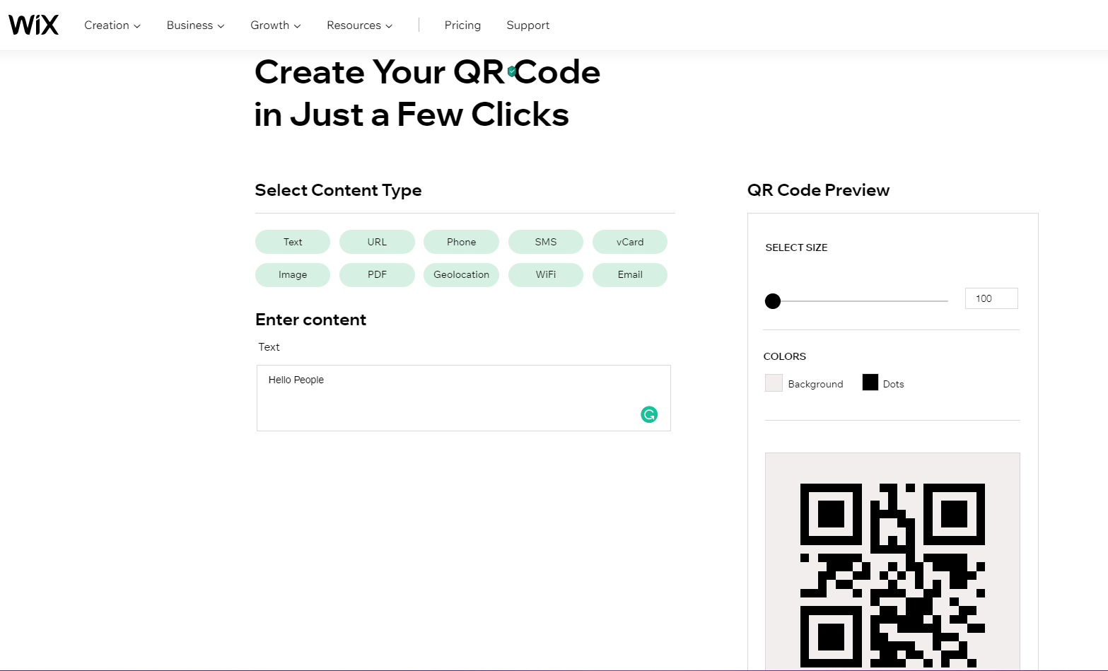 Wix QR Generator