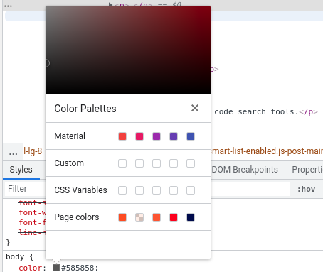 color palettes color picker