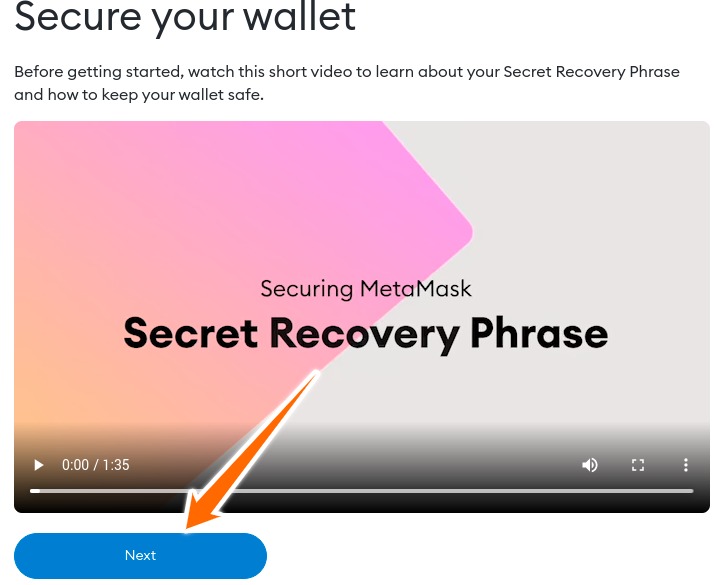 Secret revovery phrase-metamask