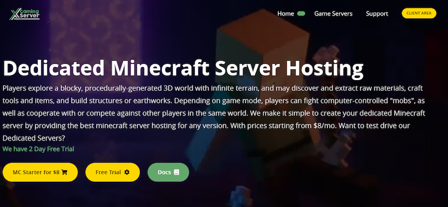 xgaming server minecraft hosting