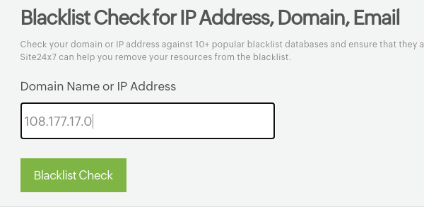 site 24x7: blacklist check