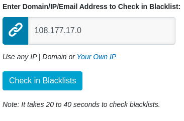 email blacklist- DNS checker