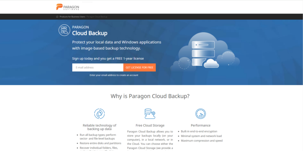 Paragon Cloud Backup Service