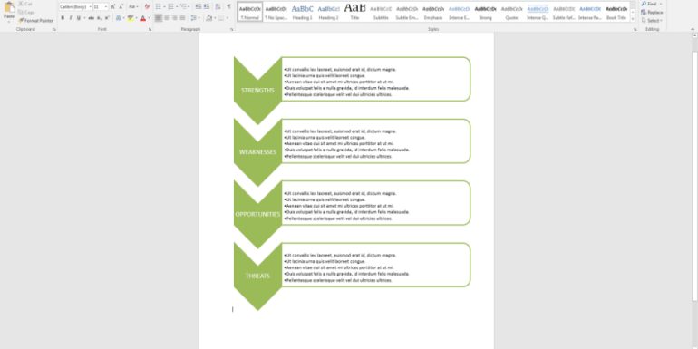 Wordtemplatesonline SWOT templates