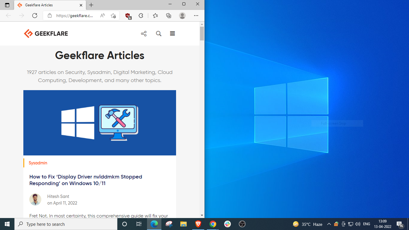 split screen in 3 sections on Windows 10/11 by keyboard shortcuts