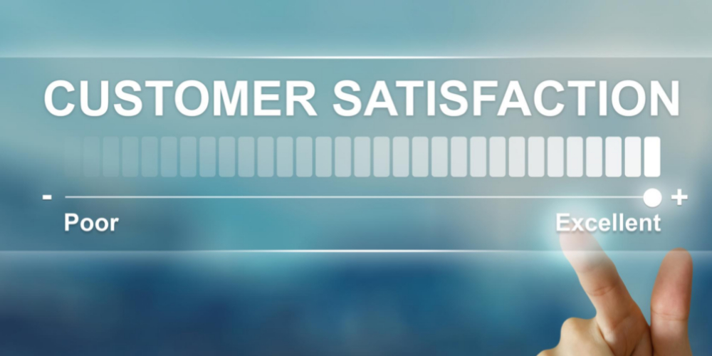 An illustration showing customer satisfaction survey