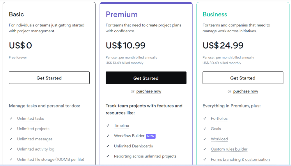 Asana Pricing