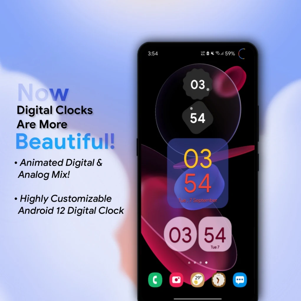 android clock widgets