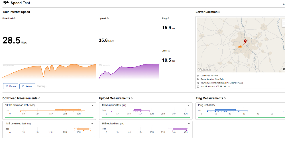 CloudFlare speed test