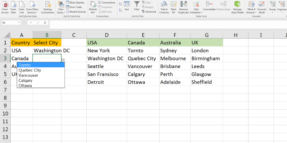 Creating a dynamic drop down list step 5