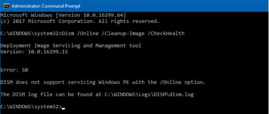How to fix DISM error 50