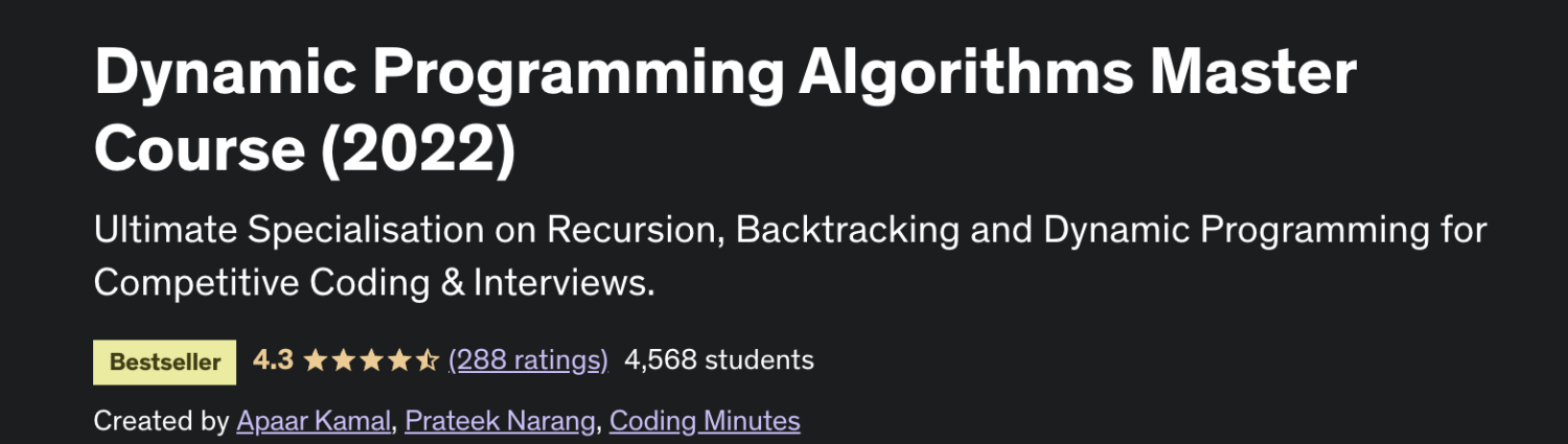 Dynamic Programming Algorithms Master Course