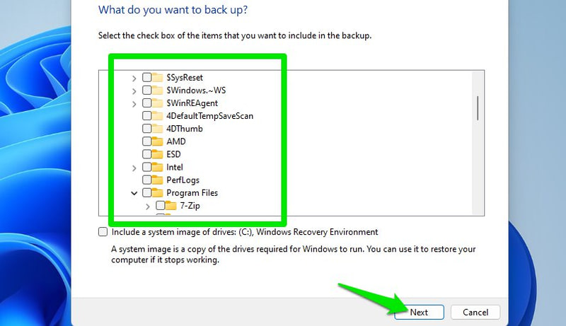 Backup data in windows 11