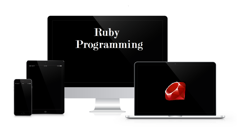 ruby programming language logo on a computer screen