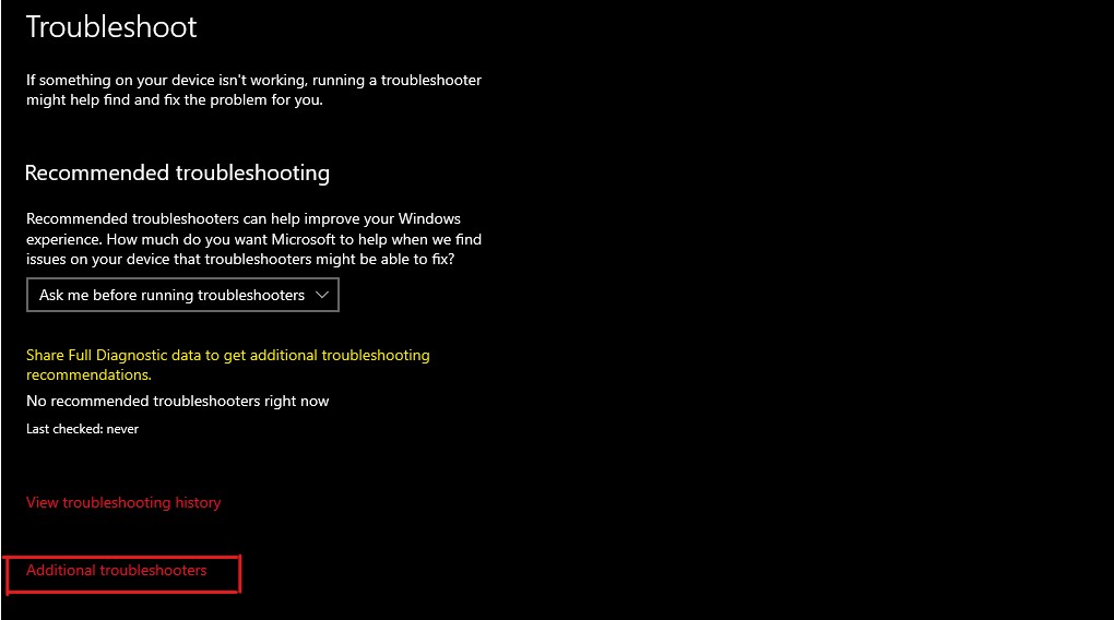 select-the-Additional-Troubleshooters
