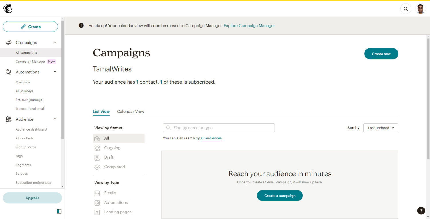 Mailchimp UI UX