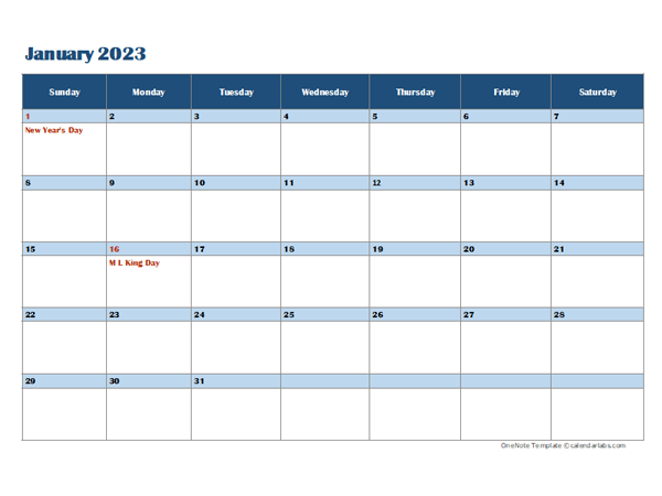 OneNote templates by CalendarLabs