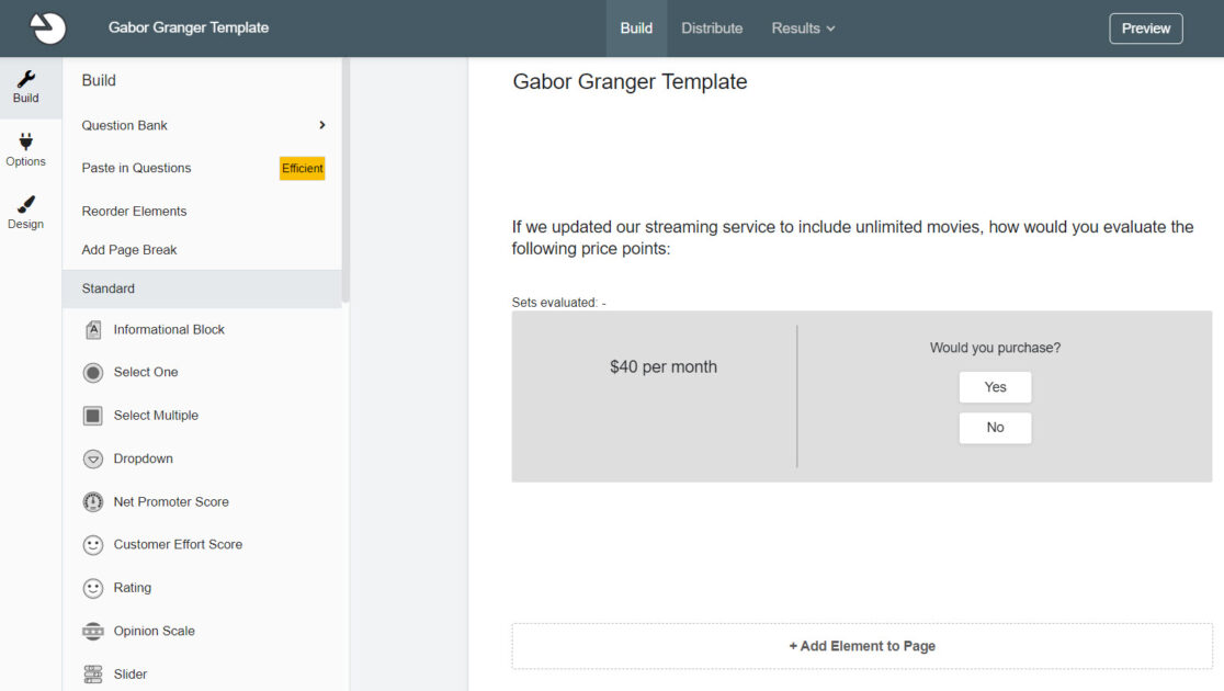 Gabor-Granger Pricing Method