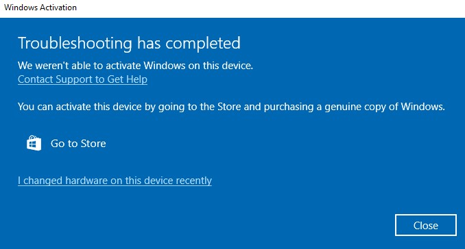 Troubleshooting has been completed in windows 10.