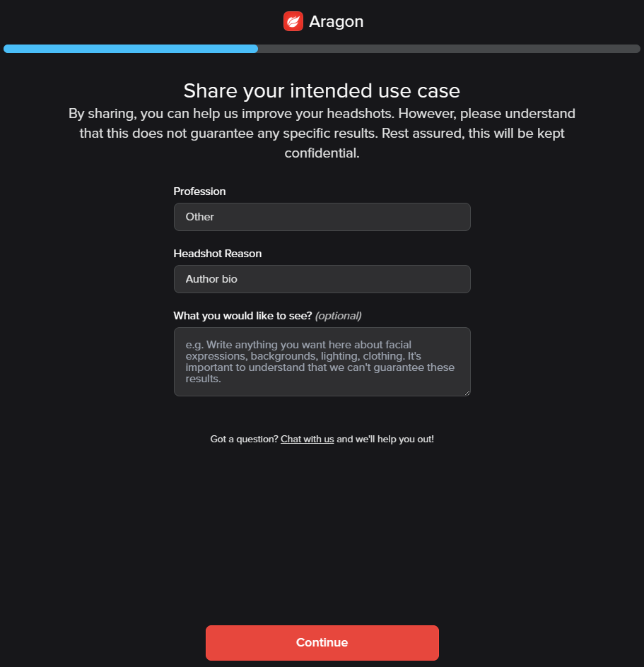 A screenshot of the share your interested use case page.