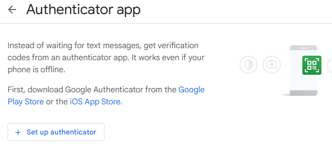 The google authenticator app is shown on the screen.