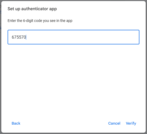 A screen showing how to set up an authenticator app.