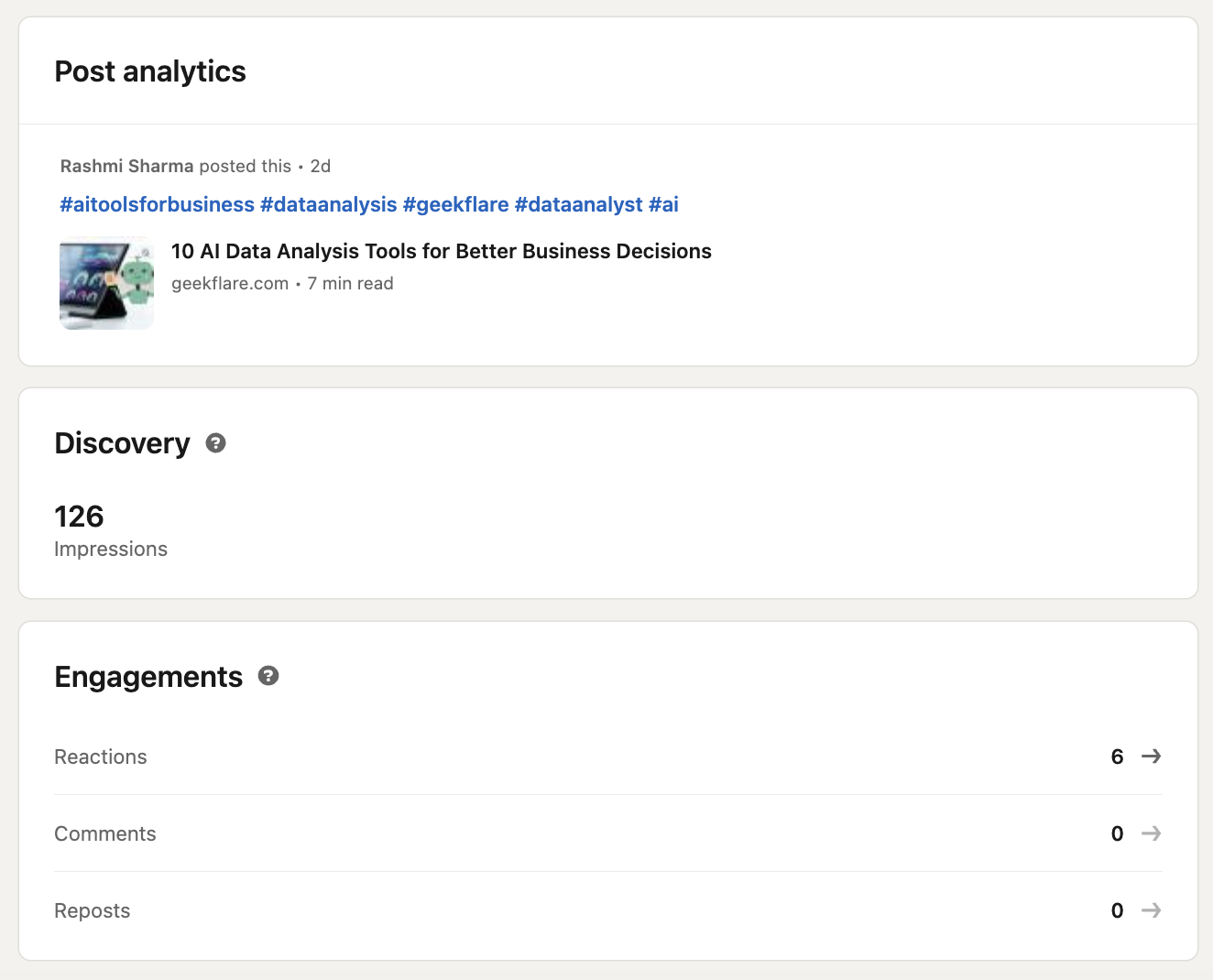 A screenshot of the google analytics dashboard.