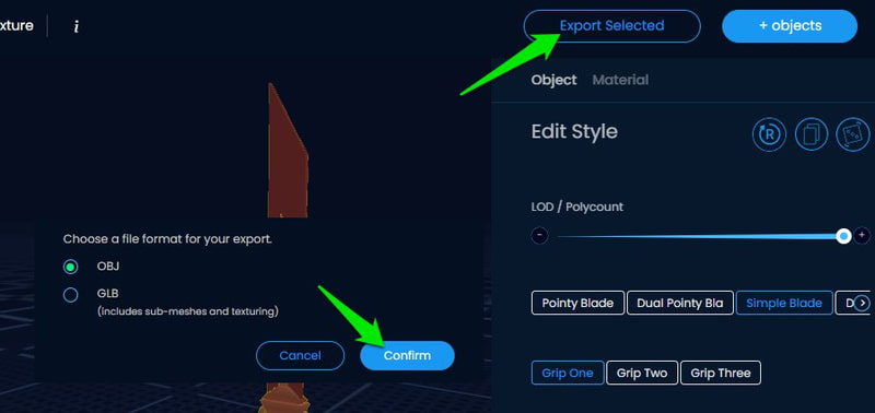 Exporting the model in Sloyd