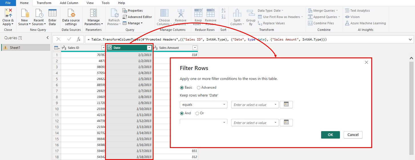 Date filtering