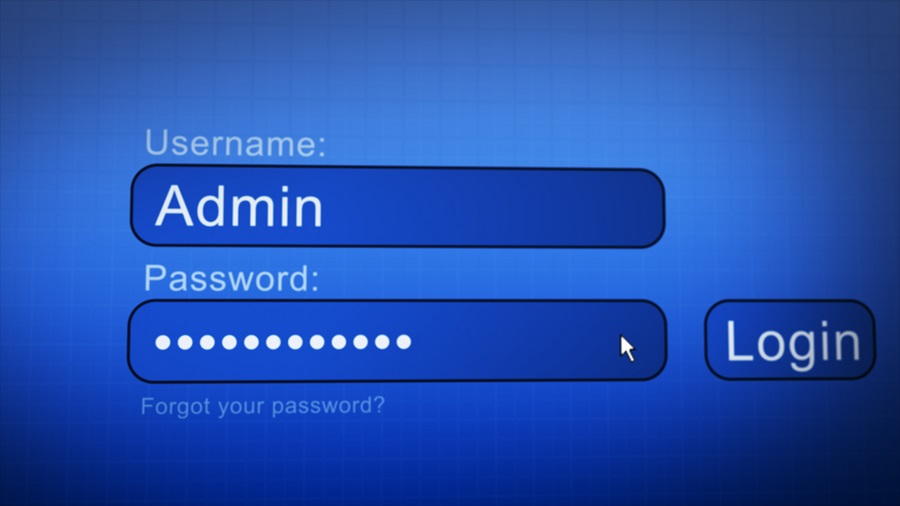 Login Box - Username and Password in Internet Browser on Computer Screen