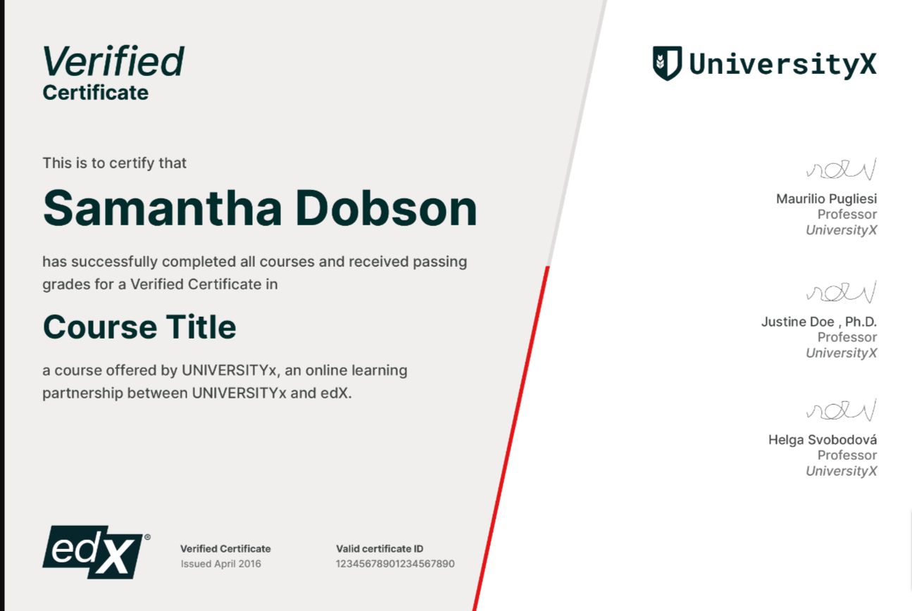 edX verified certificates