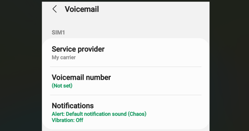 options-in-voicemail-settings