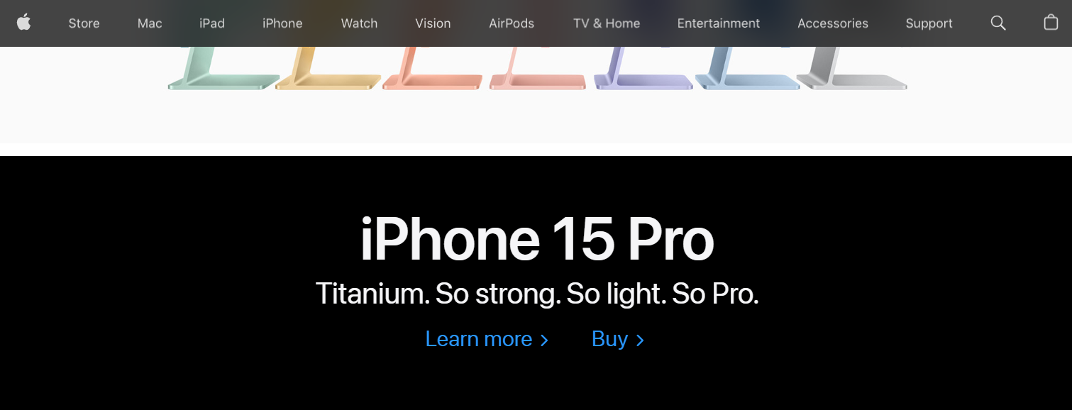 Apple-Website-Sticky-Header