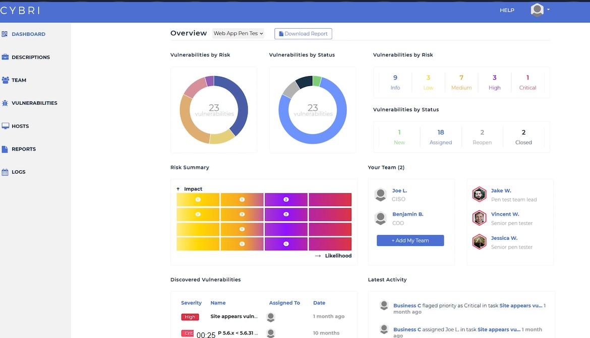 CYBRI network penetration testing