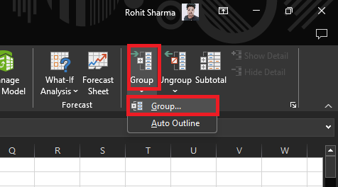 Group-Excel-Columns