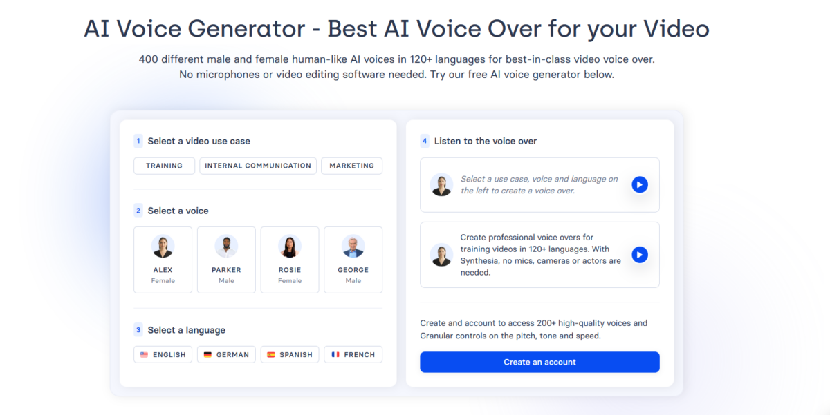 Synthesia-AI-voiceover-generator