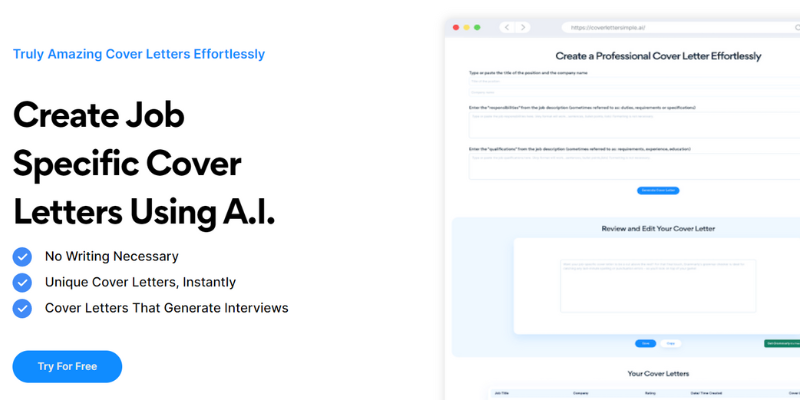 Cover Letter Simple.ai