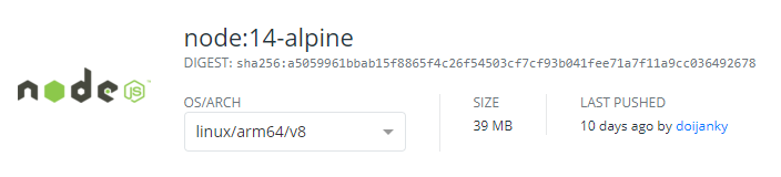nodejs alpine tag - geekflare