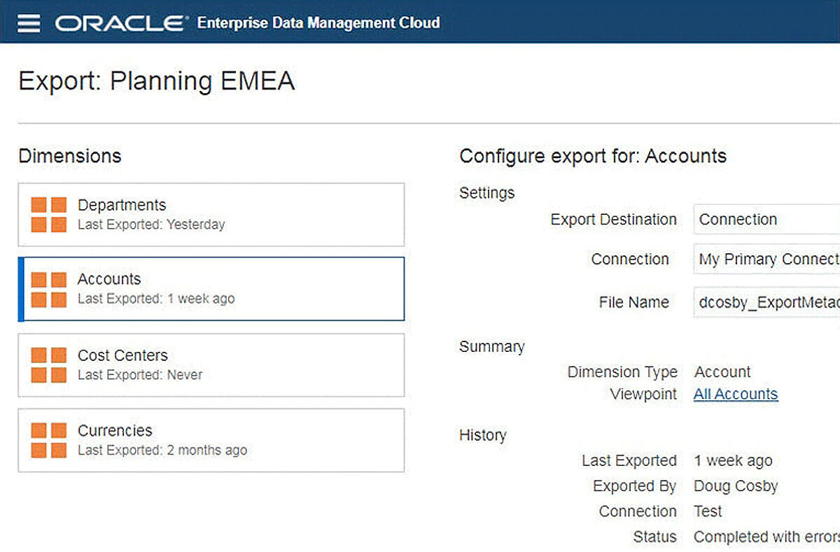 Oracle enterprise data management