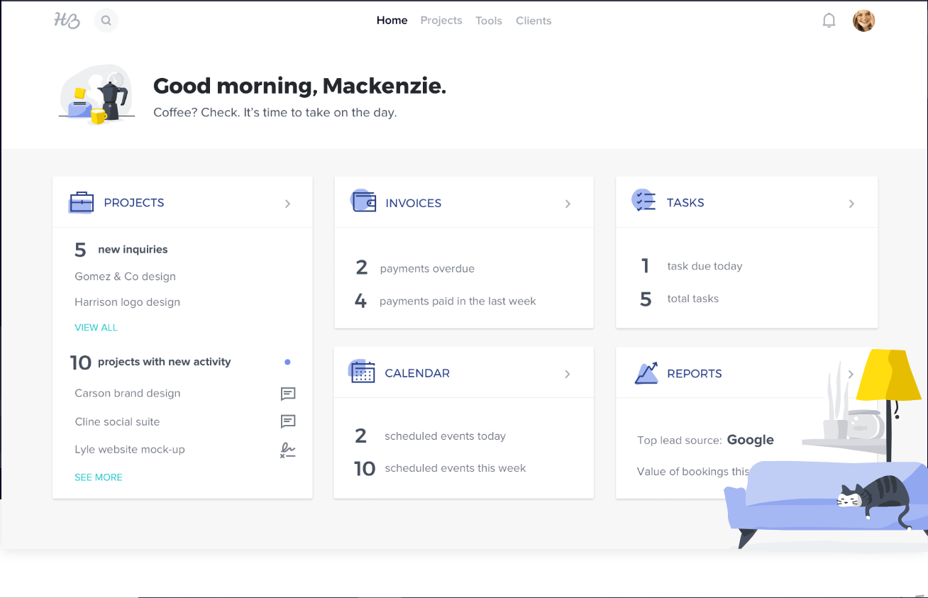 honeybook dashboard